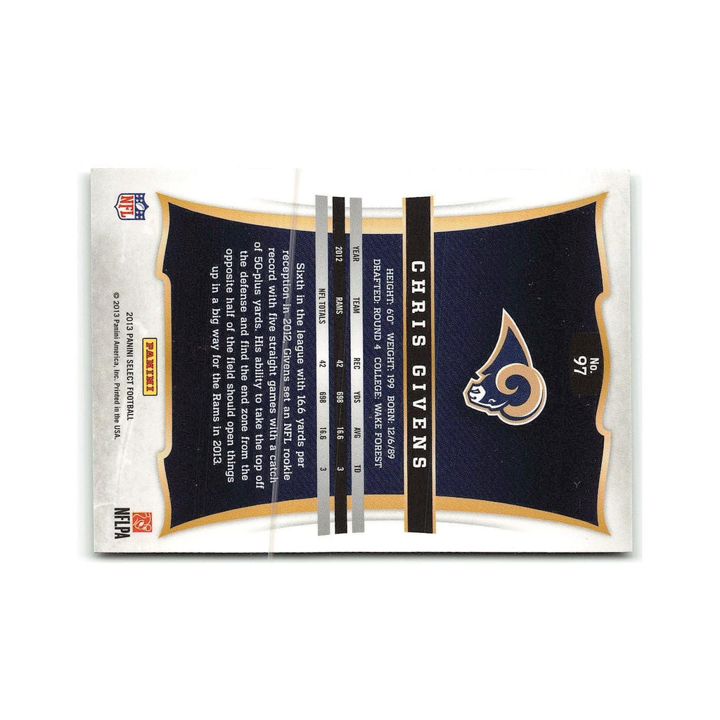 Chris Givens 2013 Panini Select #97 St. Louis Rams Football Card NM
