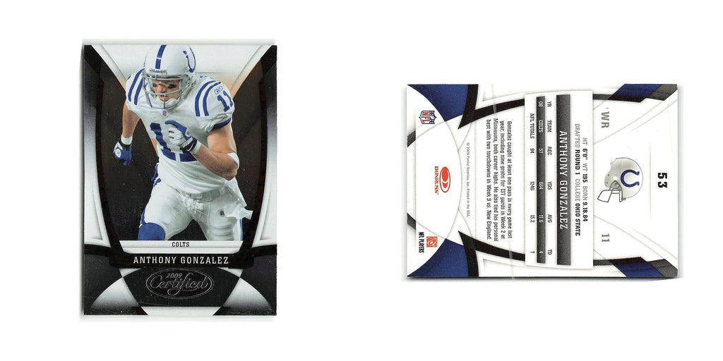 Anthony Gonzalez 2009 Donruss Certified #53 Indianapolis Colts Football Card NM