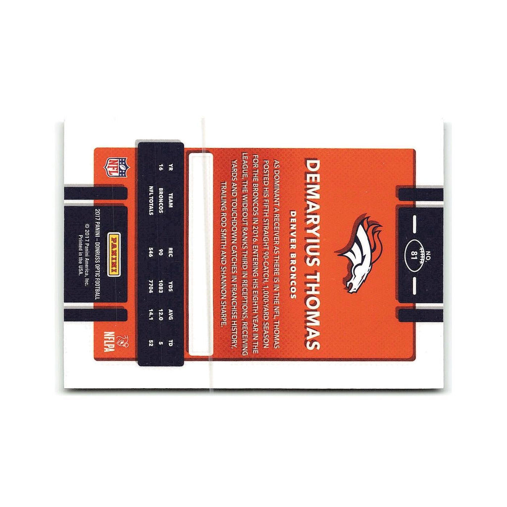 Demaryius Thomas 2017 Donruss Optic #81 Denver Broncos Football Card NM