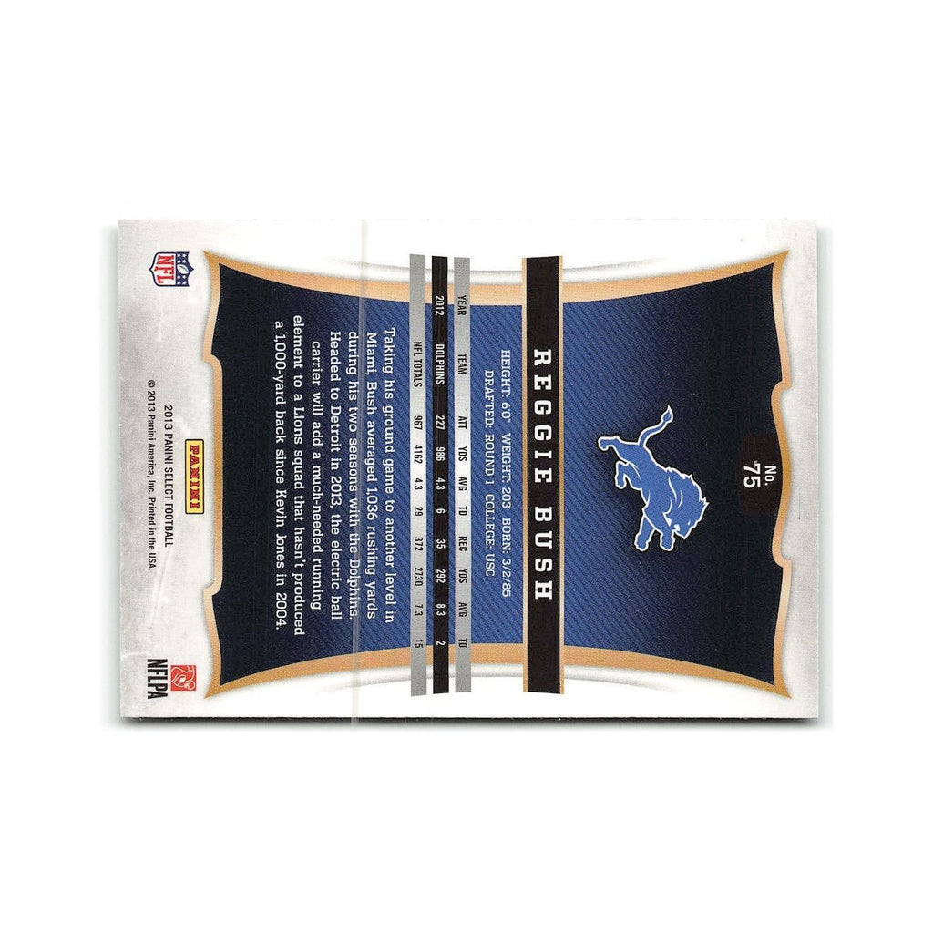 Reggie Bush 2013 Panini Select #75 Detroit Lions Football Card NM