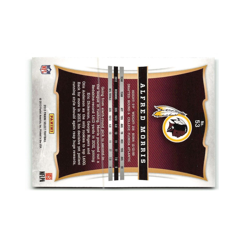 Alfred Morris 2013 Panini Select #53 Washington Redskins Football Card NM