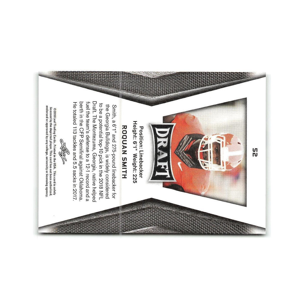 Roquan Smith 2018 Leaf Draft #52 Georgia Bulldogs Football Card NM