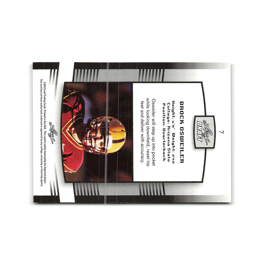 Brock Osweiler 2012 Leaf Draft #7 Arizona State Sun Devils Football Card NM