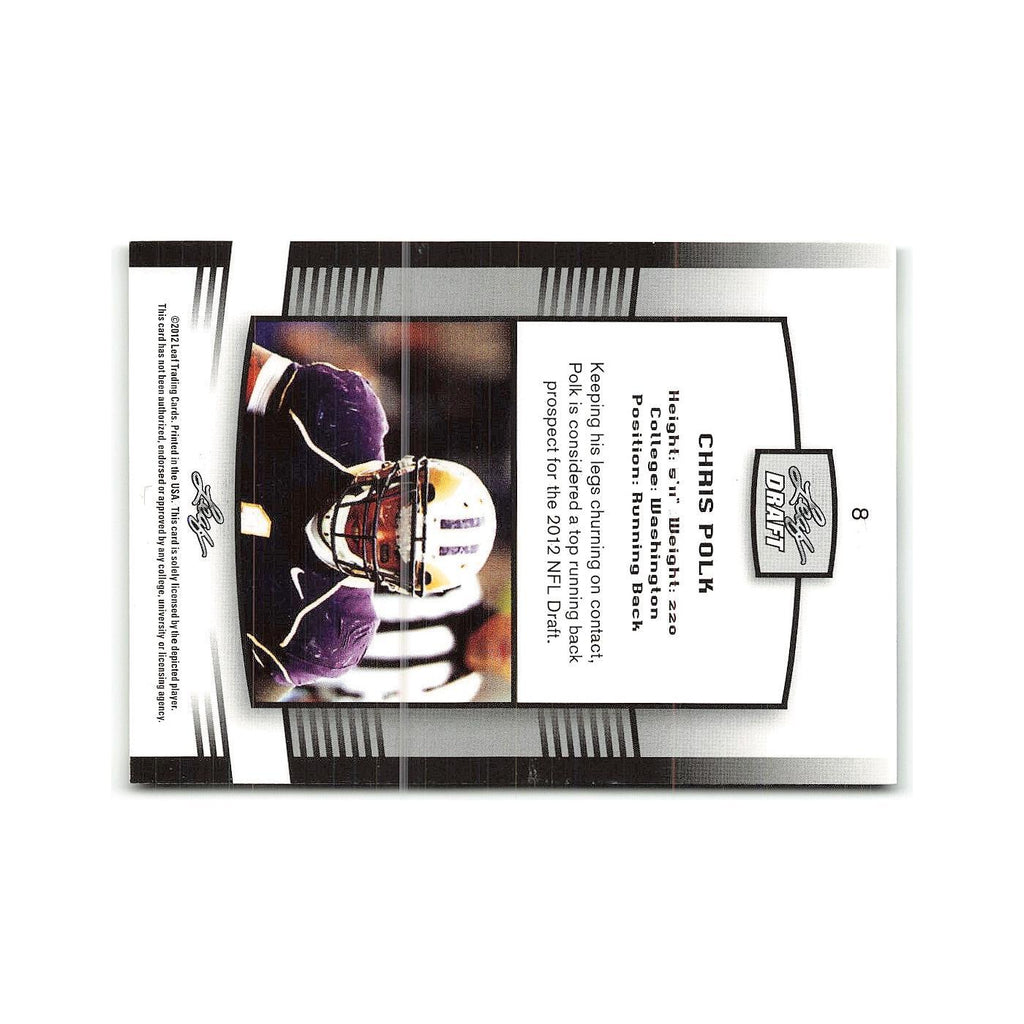 Chris Polk 2012 Leaf Draft #8 Washington Huskies Football Card NM