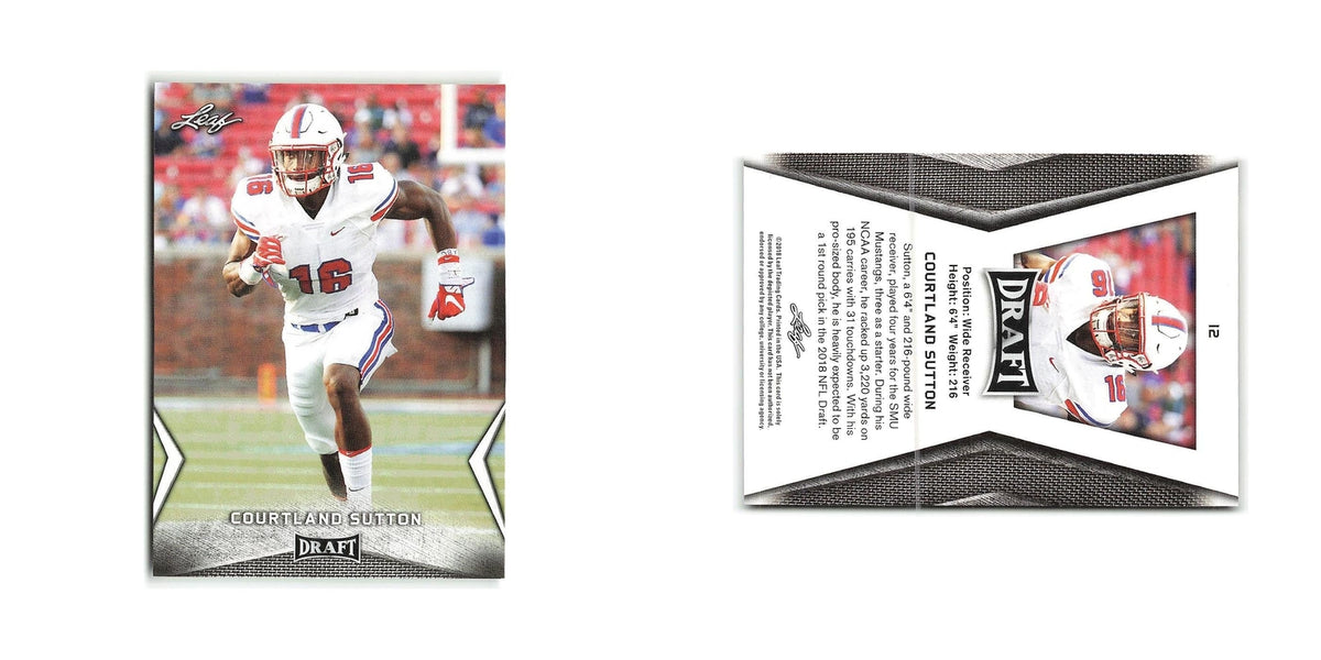 Courtland Sutton 2018 Leaf Draft #12 SMU Mustangs Football Card NM