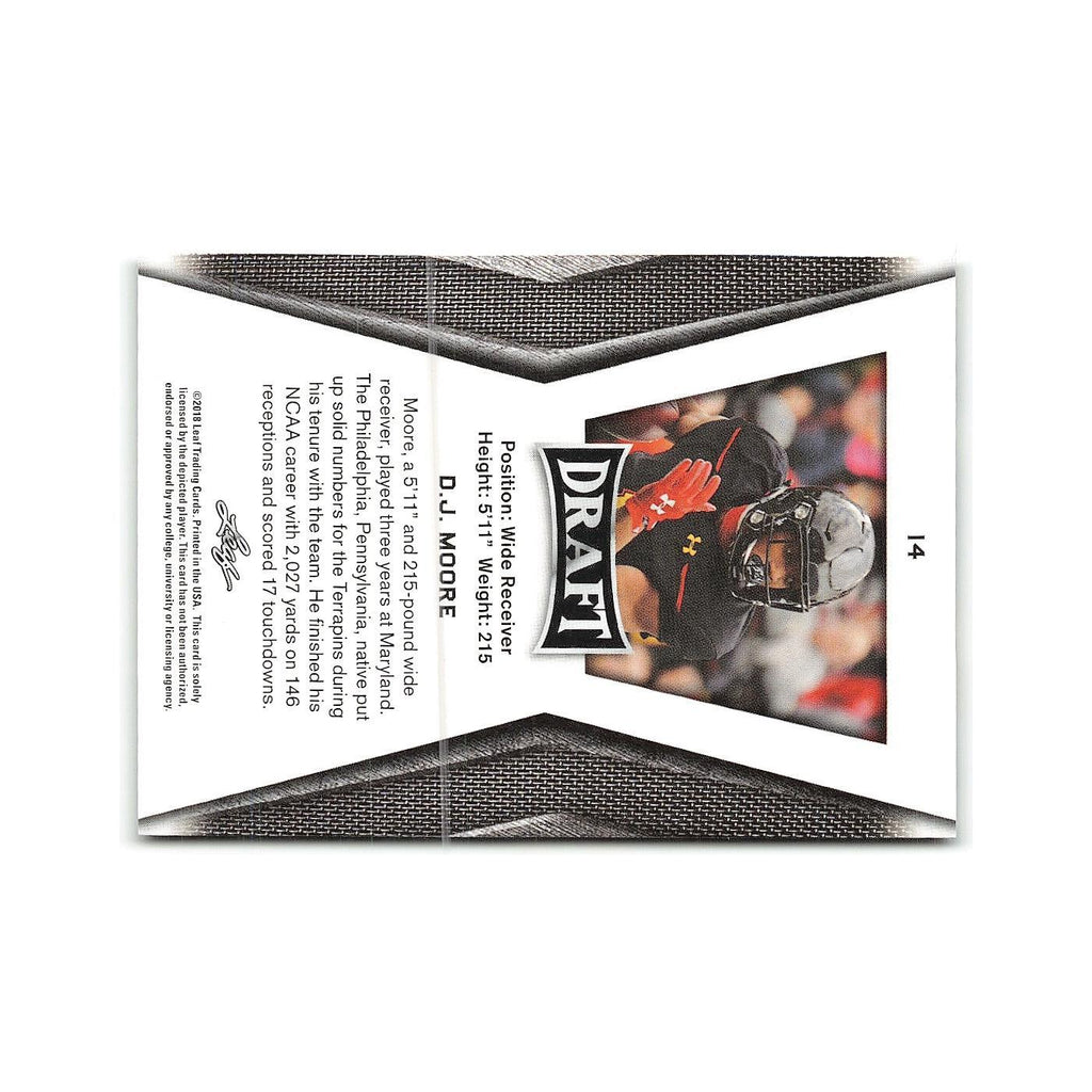 D.J. Moore 2018 Leaf Draft #14 Maryland Terrapins Football Card NM
