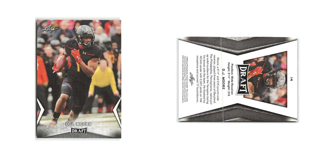D.J. Moore 2018 Leaf Draft #14 Maryland Terrapins Football Card NM