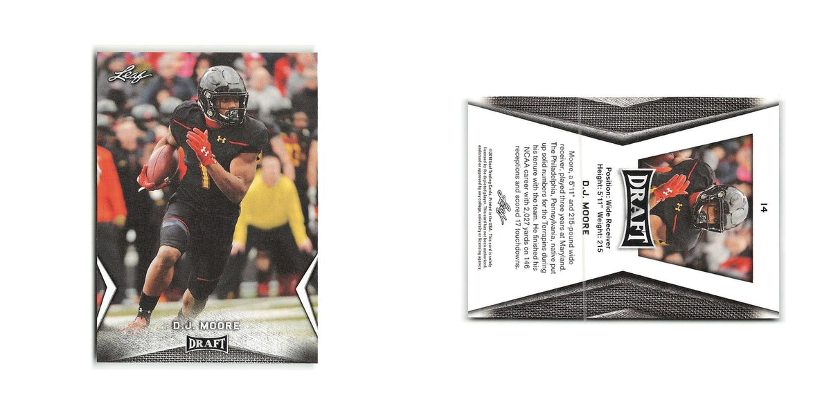 D.J. Moore 2018 Leaf Draft #14 Maryland Terrapins Football Card NM