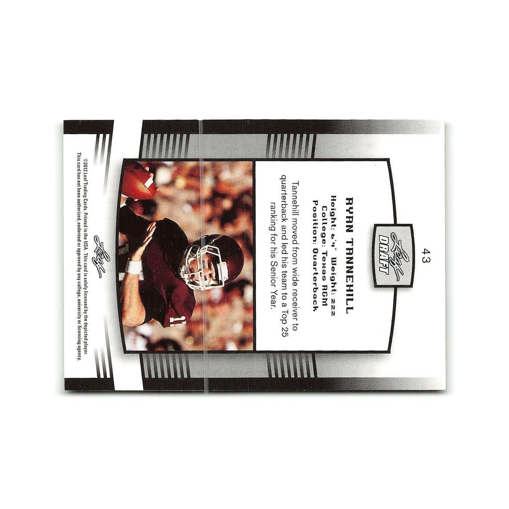 Ryan Tannehill 2012 Leaf Draft #43 Texas A&M Aggies Football Card NM
