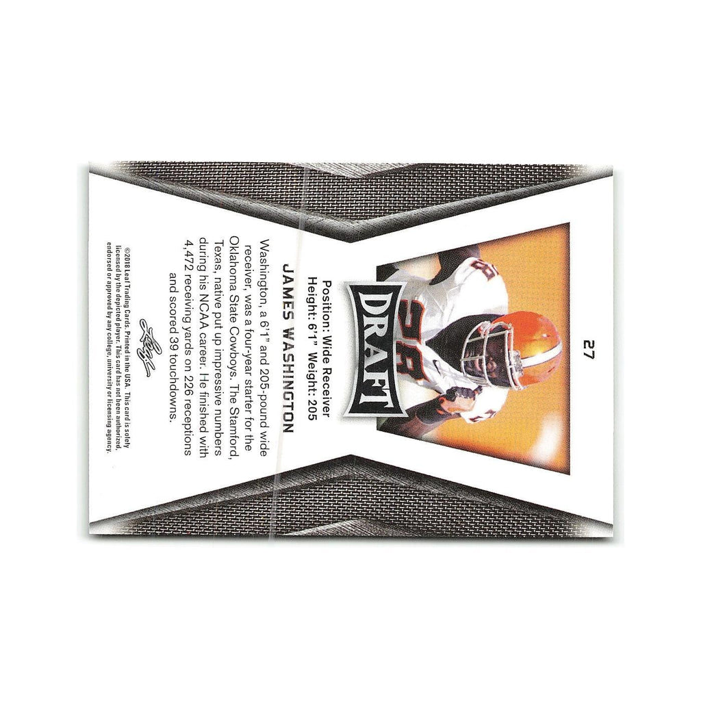 James Washington 2018 Leaf Draft #27 Oklahoma State Cowboys Football Card NM