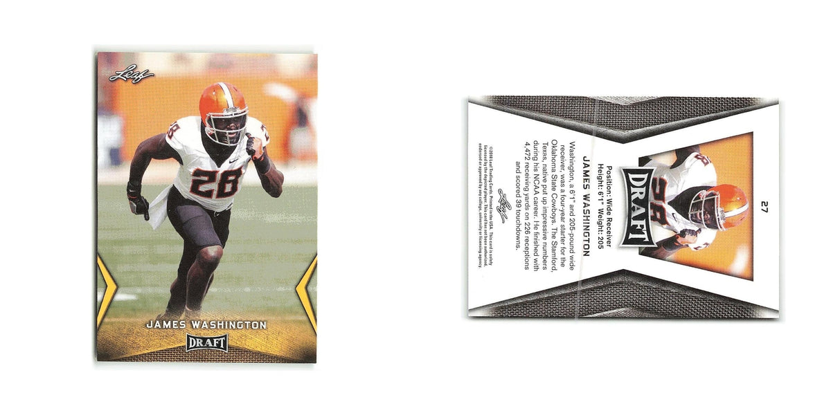 James Washington 2018 Leaf Draft #27 Oklahoma State Cowboys Football Card NM
