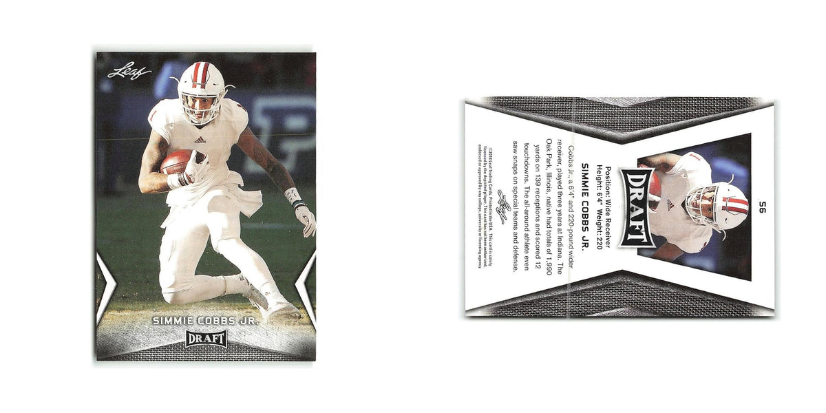 Simmie Cobbs Jr. 2018 Leaf Draft #56 Indiana Hoosiers Football Card NM