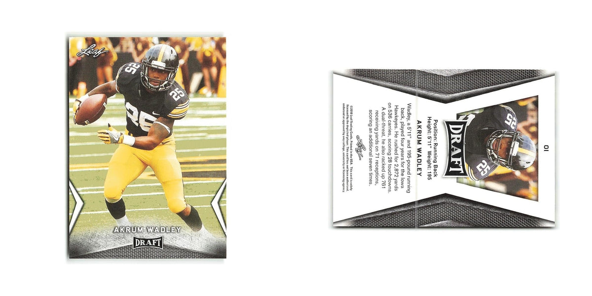 Akrum Wadley 2018 Leaf Draft #1 Iowa Hawkeyes Football Card NM
