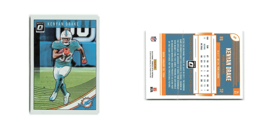 Kenyan Drake 2018 Donruss Optic #61 Miami Dolphins Football Card NM