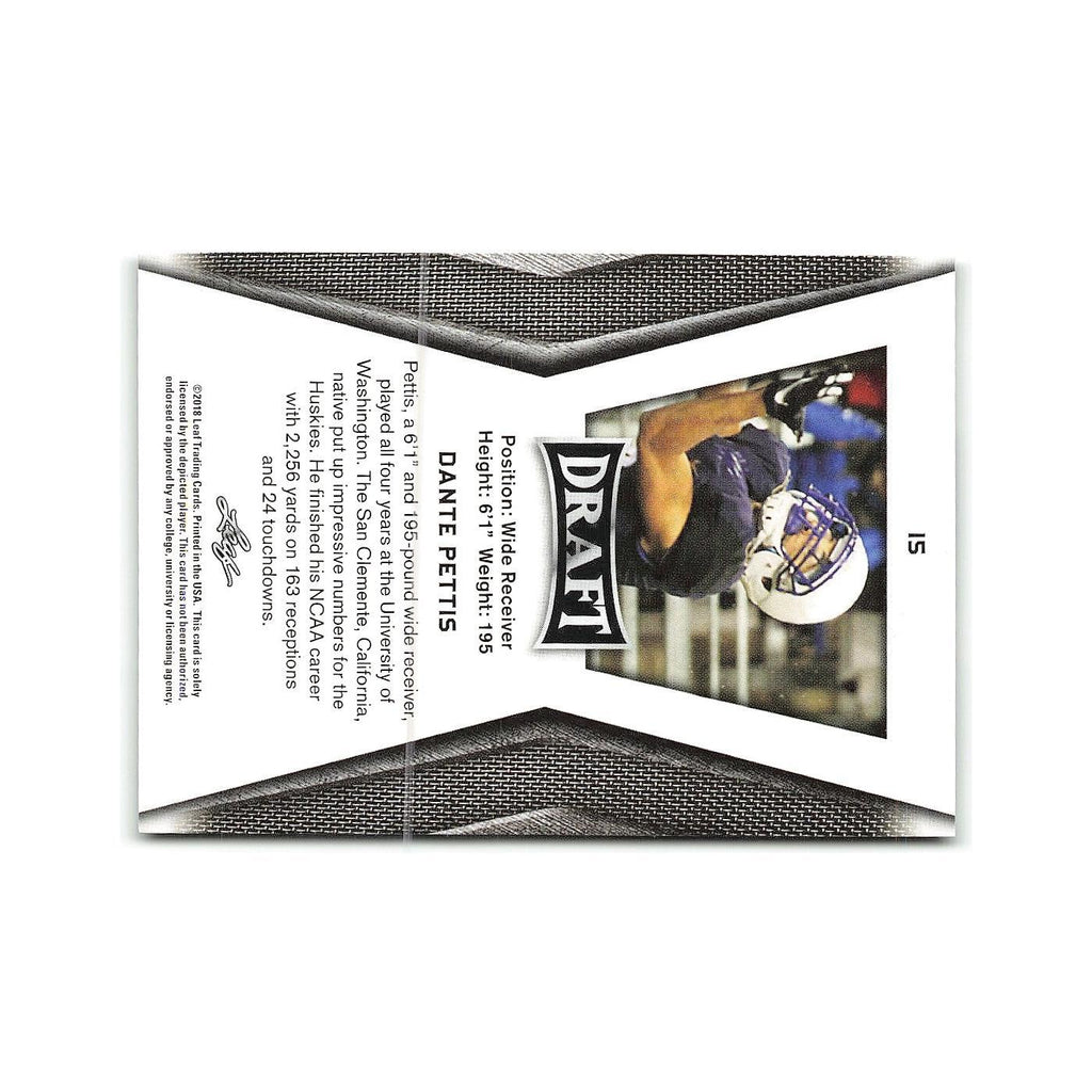Dante Pettis 2018 Leaf Draft #15 Washington Huskies Football Card NM