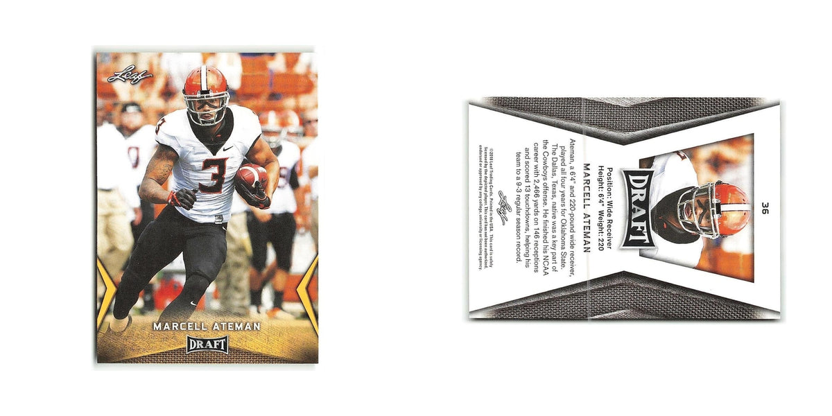 Marcell Ateman 2018 Leaf Draft Gold #36 Oklahoma State Cowboys Football Card NM