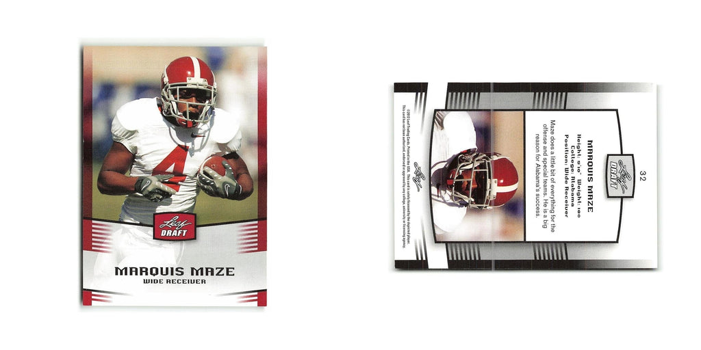 Marquis Maze 2012 Leaf Draft #32 Alabama Crimson Tide Football Card NM