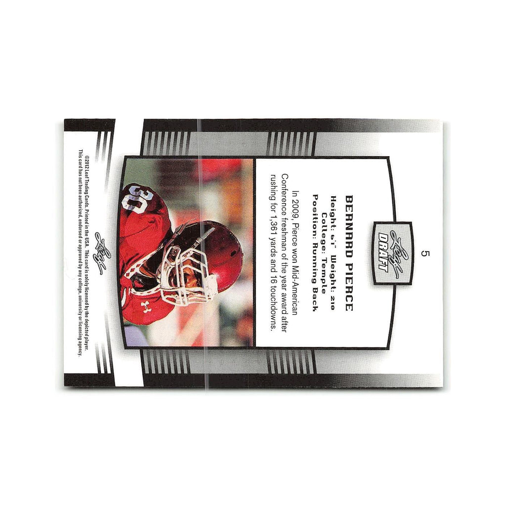 Bernard Pierce 2012 Leaf Draft #5 Temple Owls Football Card NM