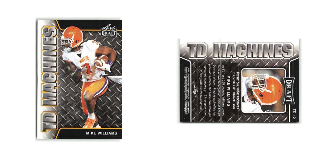 Mike Williams 2017 Leaf Draft TD Machines Gold #TD-12 Clemson Tigers NM