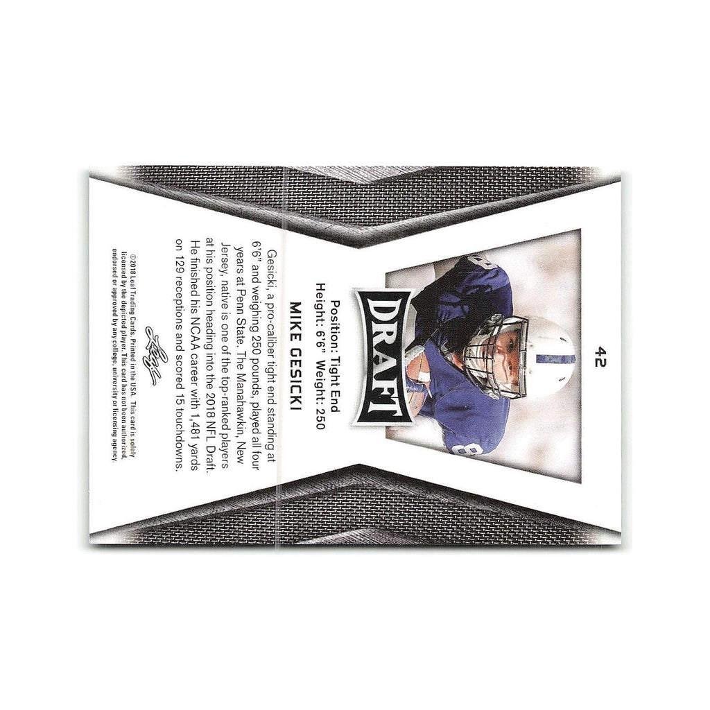 Mike Gesicki 2018 Leaf Draft #42 Penn State Nittany Lions Football Card NM