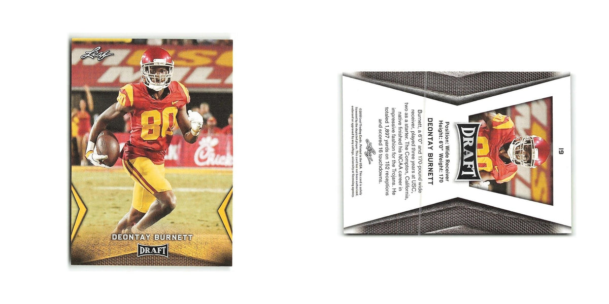 Deontay Burnett 2018 Leaf Draft Gold #19 USC Trojans Football Card NM