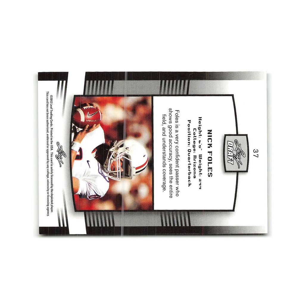 Nick Foles 2012 Leaf Draft #37 Arizona Wildcats Football Card NM