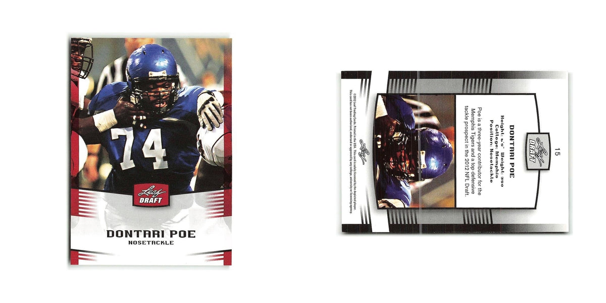 Dontari Poe 2012 Leaf Draft #15 Memphis Tigers Football Card NM