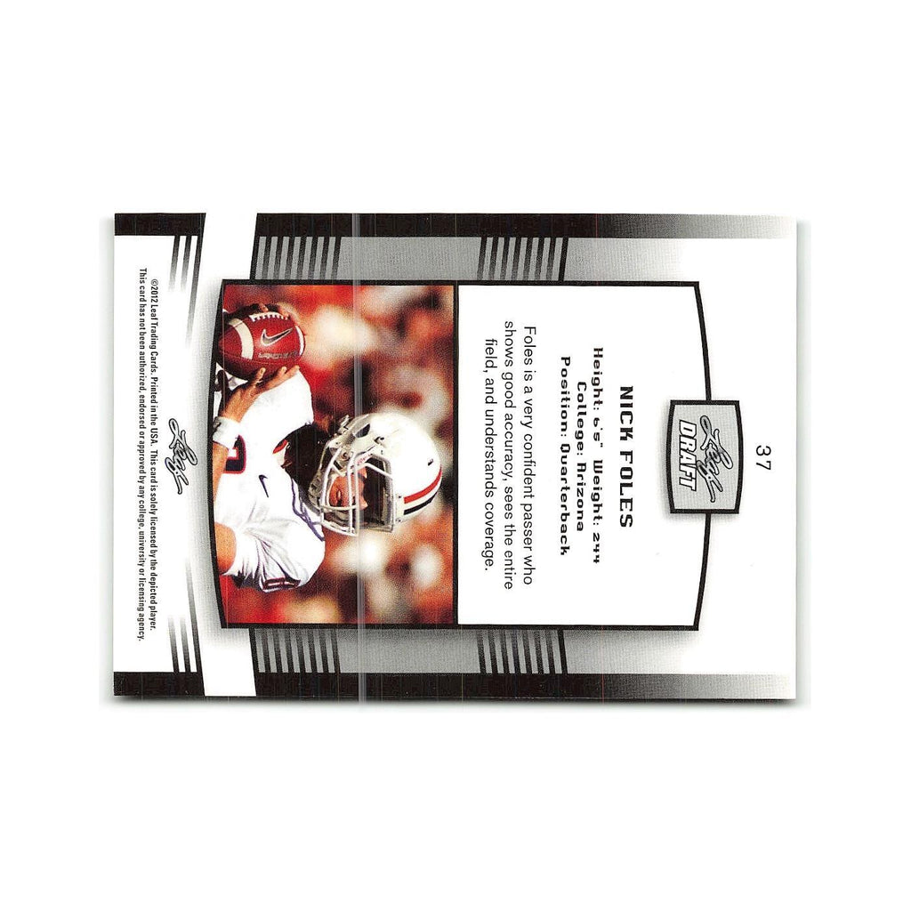Nick Foles 2012 Leaf Draft #37 Arizona Wildcats Football Card NM