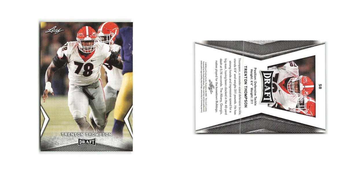 Trenton Thompson 2018 Leaf Draft #58 Georgia Bulldogs Football Card NM