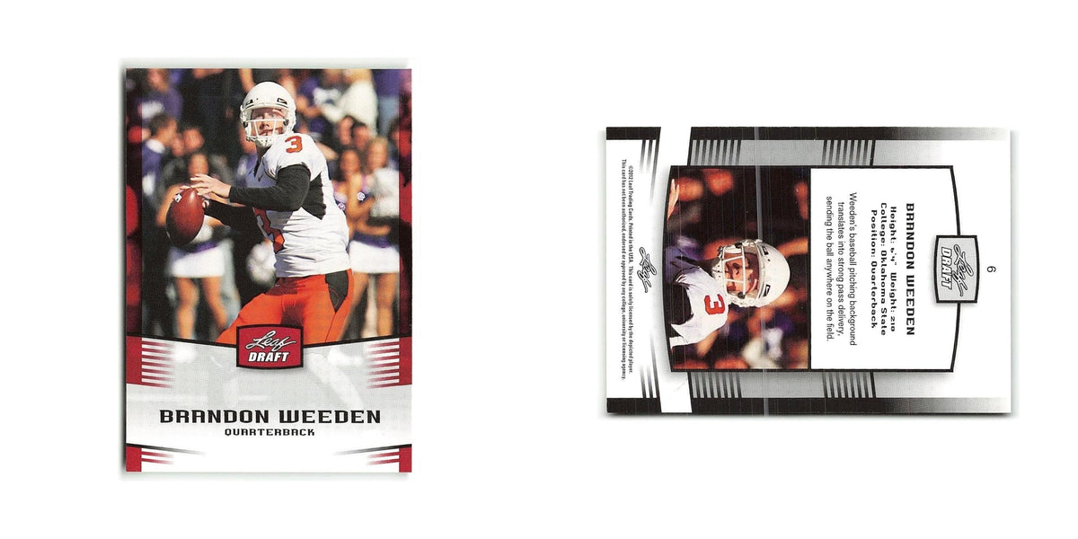 Brandon Weeden 2012 Leaf Draft #6 Oklahoma State Cowboys Football Card NM