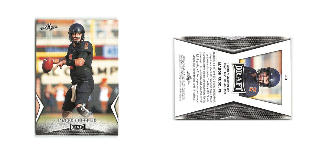 Mason Rudolph 2018 Leaf Draft #39 Oklahoma State Cowboys Football Card NM