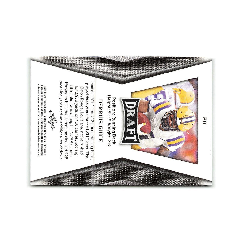 Derrius Guice 2018 Leaf Draft #20 LSU Tigers Football Card NM