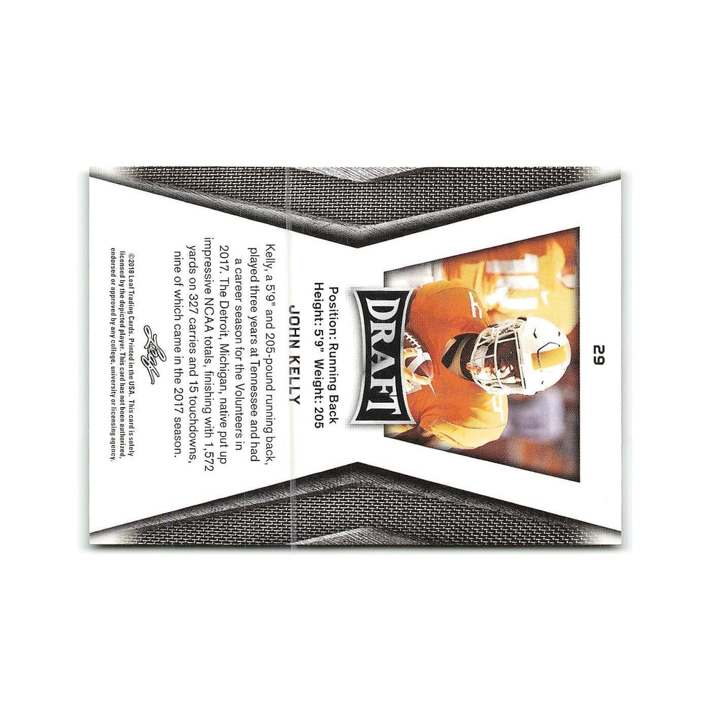 John Kelly 2018 Leaf Draft #29 Tennessee Volunteers Football Card NM