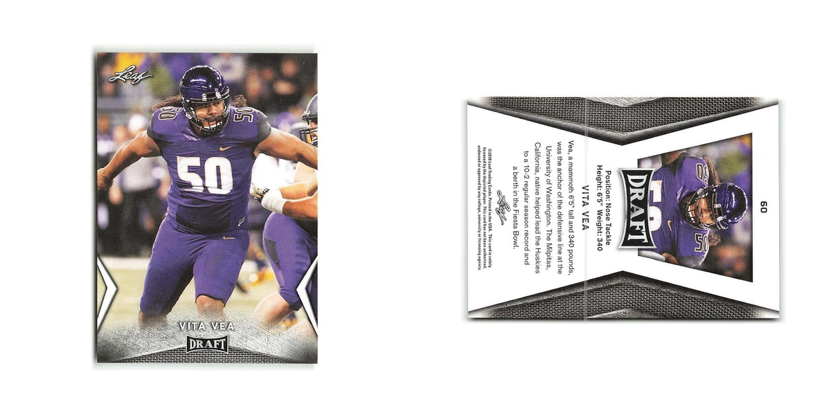Vita Vea 2018 Leaf Draft #60 Washington Huskies Football Card NM