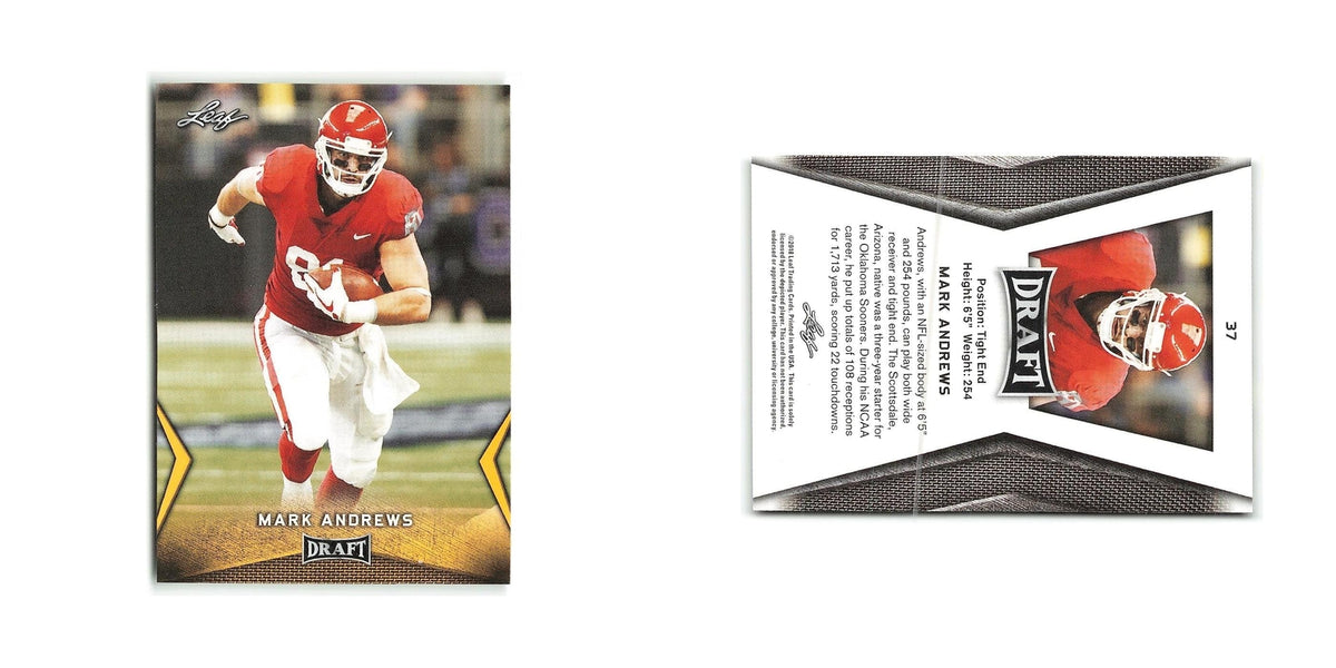 Mark Andrews 2018 Leaf Draft Gold #37 Oklahoma Sooners Football Card NM