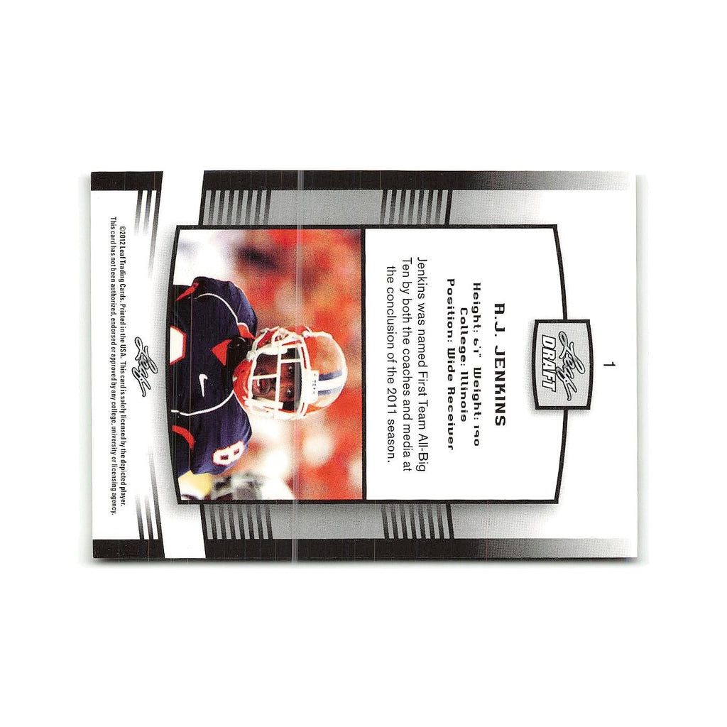 A.J. Jenkins 2012 Leaf Draft #1 Illinois Fighting Illini Football Card NM