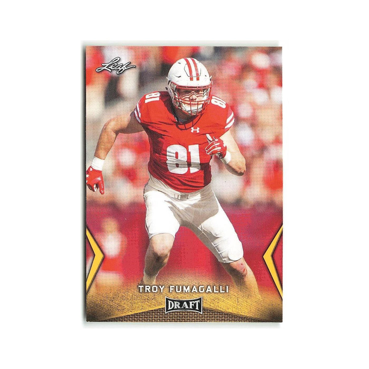 Troy Fumagalli 2018 Leaf Draft Gold #59 Wisconsin Badgers Football Card NM