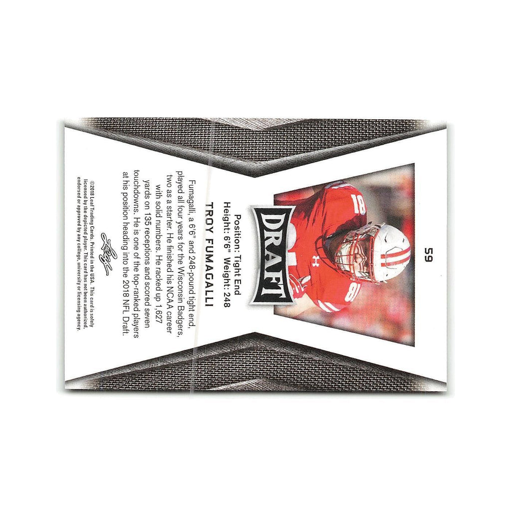 Troy Fumagalli 2018 Leaf Draft Gold #59 Wisconsin Badgers Football Card NM