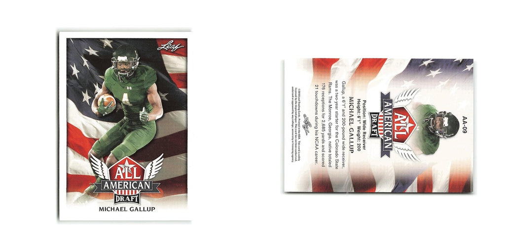 Michael Gallup 2018 Leaf Draft All American #AA-09 Colorado State Rams NM