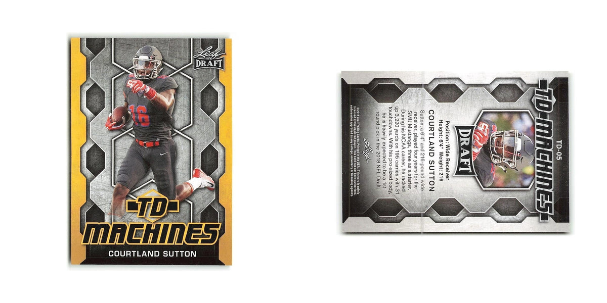 Courtland Sutton 2018 Leaf Draft TD Machines Gold #TD-05 SMU Mustangs NM