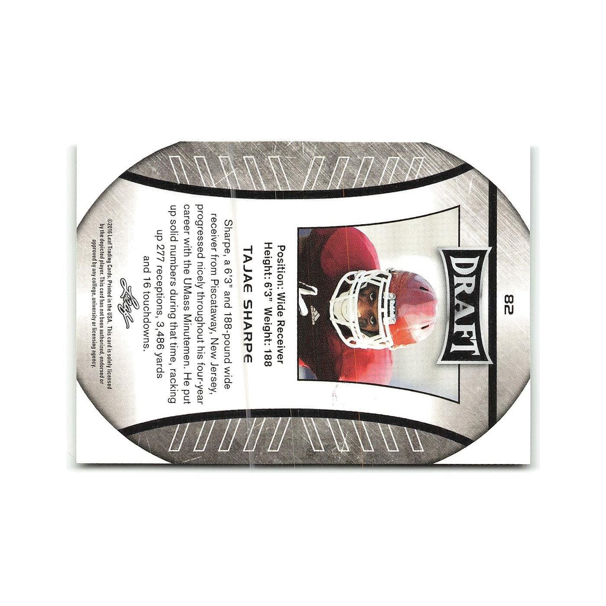 Tajae Sharpe 2016 Leaf Draft #82 UMass Minutemen Football Card NM