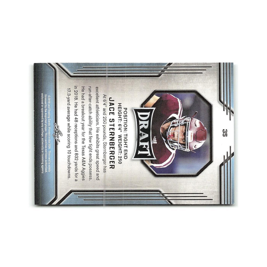 Jace Sternberger 2019 Leaf Draft #35 Texas A&M Aggies Football Card NM