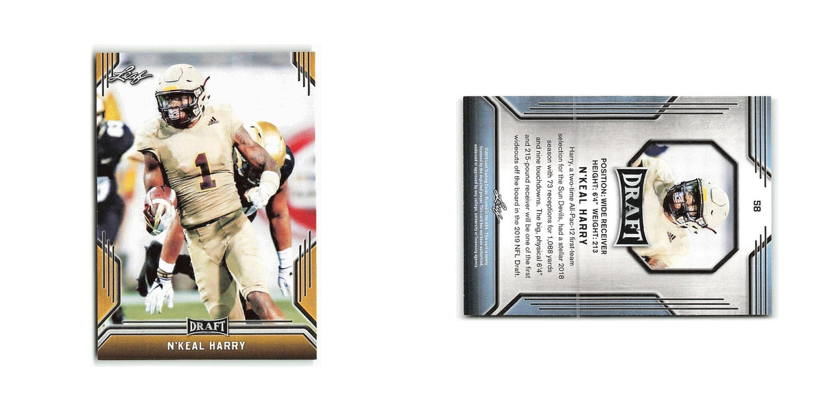N'Keal Harry 2019 Leaf Draft Gold #58 Arizona State Sun Devils Football Card NM