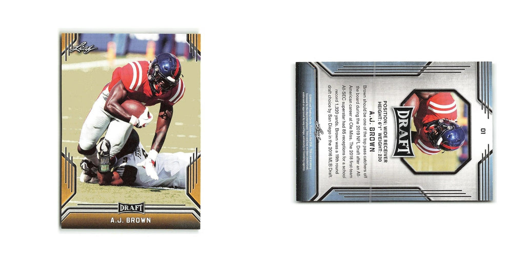 A.J. Brown 2019 Leaf Draft Gold #01 Football Card NM