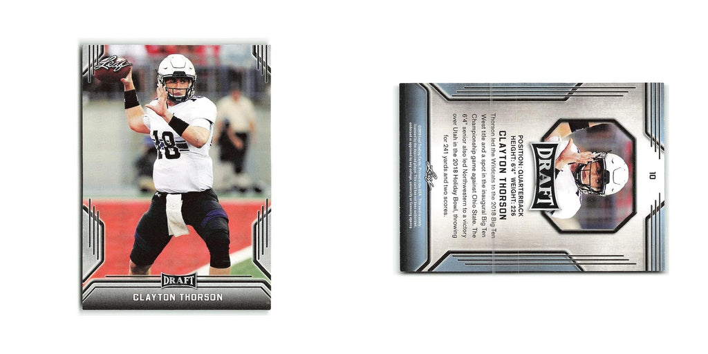 Clayton Thorson 2019 Leaf Draft #10 Northwestern Wildcats Football Card NM