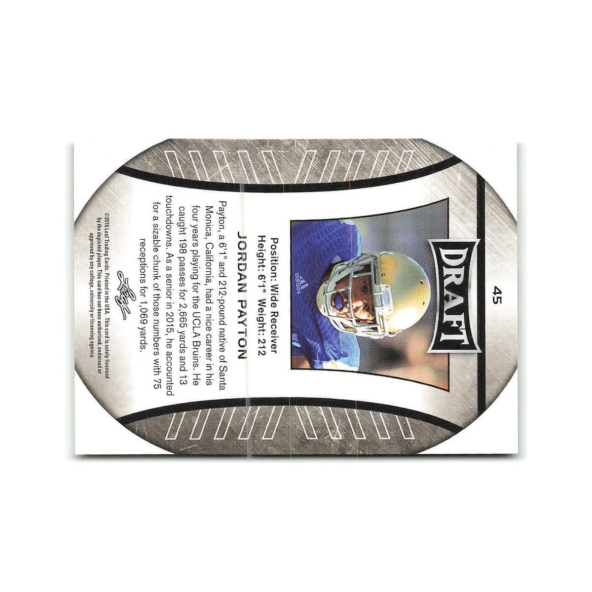 Jordan Payton 2016 Leaf Draft #45 UCLA Bruins Football Card NM