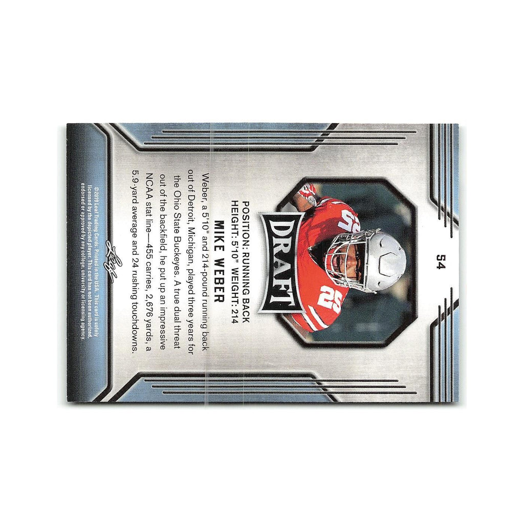 Mike Weber 2019 Leaf Draft #54 Ohio State Buckeyes Football Card NM