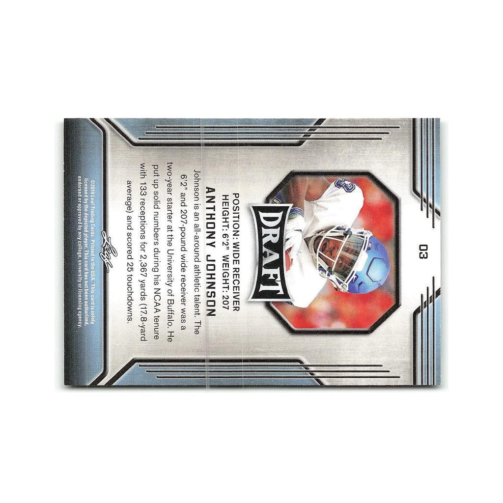 Anthony Johnson 2019 Leaf draft #3 Buffalo Bulls Football Card NM