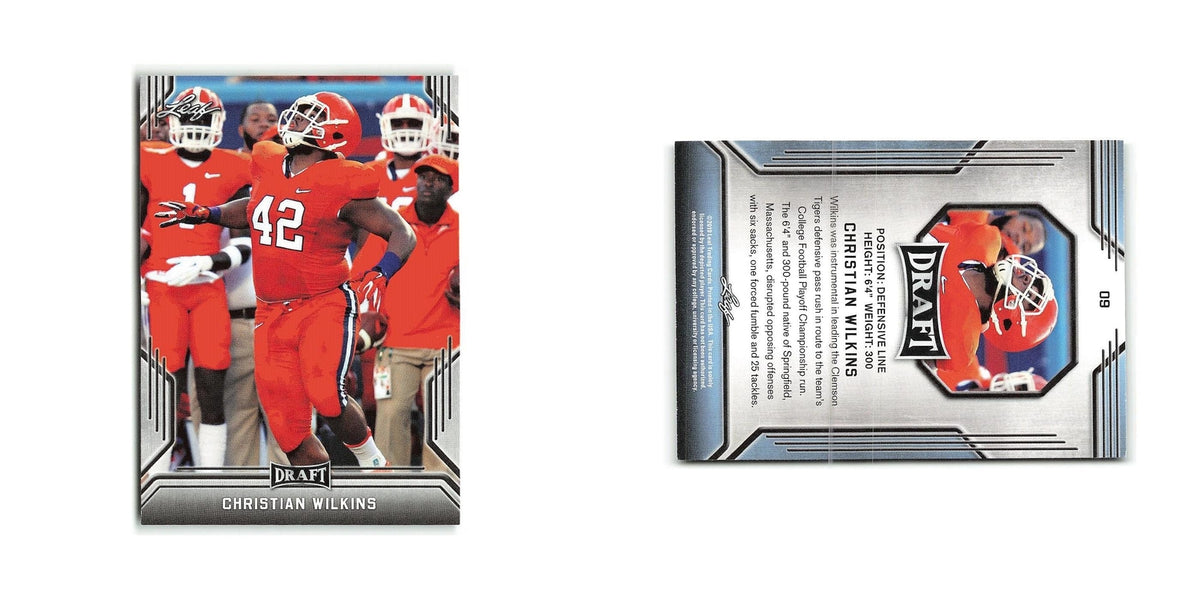 Christian Wilkins 2019 Leaf Draft #9 Clemson Tigers Football Card NM