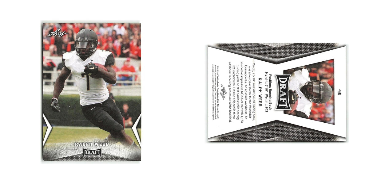 Ralph Webb 2018 Leaf Draft #46 Vanderbilt Commodores Football Card NM